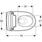 Išmanus pakabinamas klozetas Geberit AcuaClean Mera Comfort Rimless TurboFlush su bide funkcija ir lėtai nusileidžiančiu dangčiu 146.211.21.1 цена и информация | Klozetai | pigu.lt