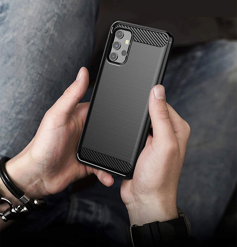 Hurtel Carbon Case skirtas Samsung Galaxy A32 5G, juodas цена и информация | Telefono dėklai | pigu.lt