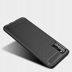 Hurtel Carbon Case skirtas Xiaomi Poco M3, juodas kaina ir informacija | Telefono dėklai | pigu.lt