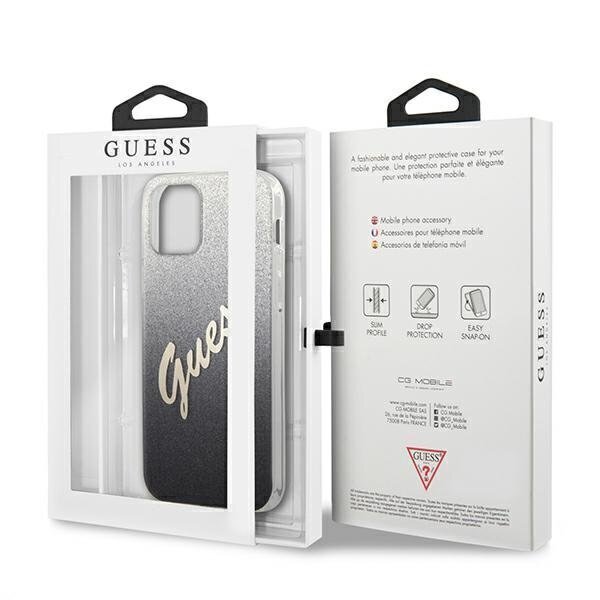 Dėklas Guess skirtas iPhone 12 Pro Max 6,7", juoda kaina ir informacija | Telefono dėklai | pigu.lt