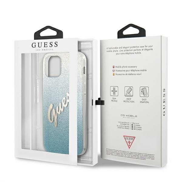 Dėklas Guess skirtas iPhone 12 Pro Max, mėlyna kaina ir informacija | Telefono dėklai | pigu.lt