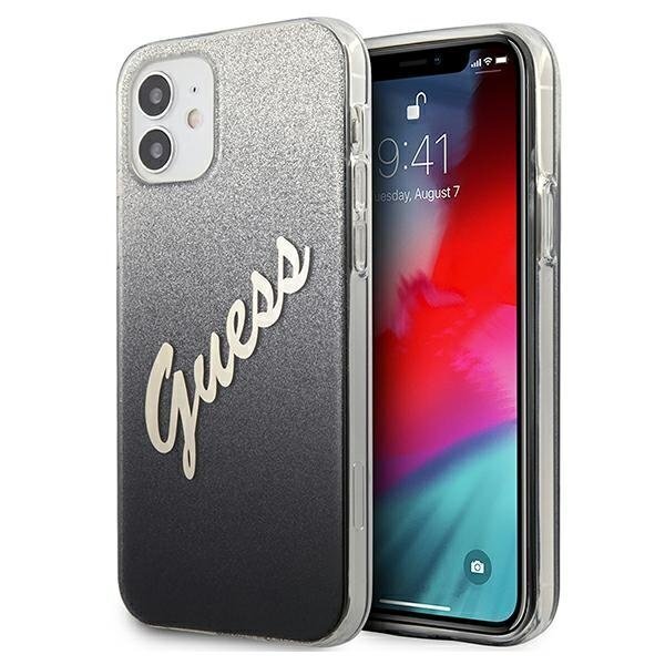 Dėklas Guess skirtas iPhone 12 mini, juoda kaina ir informacija | Telefono dėklai | pigu.lt