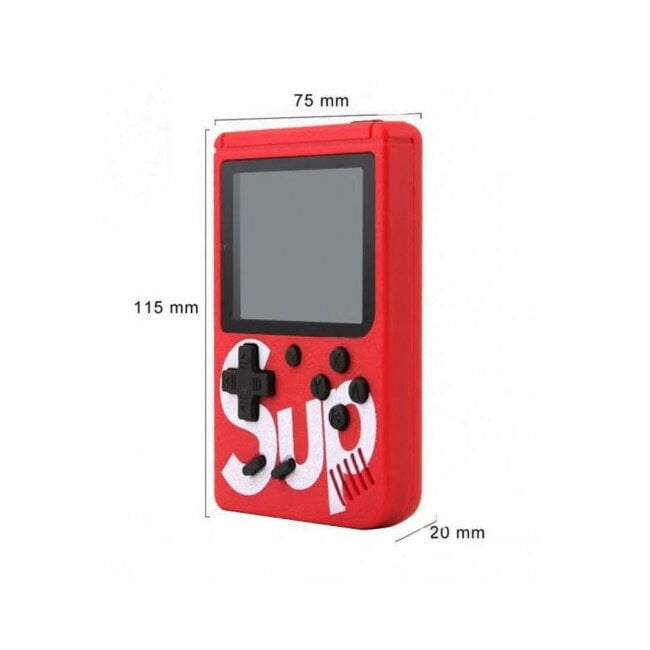 Riff Retro mini Sup Game console (3" LCD) with 400 games + cables for TV and charging Red kaina ir informacija | Žaidimų konsolės | pigu.lt
