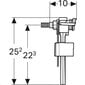 Vandens prileidimo mechanizmas Geberit Type 333 3/8". 136.739.00.3 цена и информация | Priedai unitazams, bidė | pigu.lt