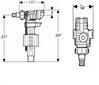 Vandens prileidimo mechanizmas Geberit Type 380 3/8" ir 1/2" 281.004.00.1 цена и информация | Priedai unitazams, bidė | pigu.lt