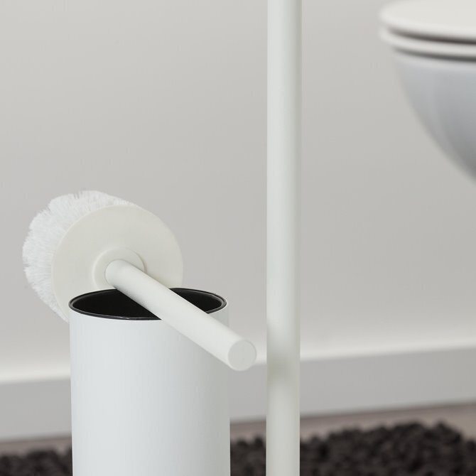 Sealskin BRIX pastatomas tualeto šepetys su wc popieriaus laikikliu, baltas kaina ir informacija | Vonios kambario aksesuarai | pigu.lt