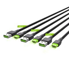 Green Cell USB-C набор кабелей 3x QC 3.0 2 м цена и информация | Кабели для телефонов | pigu.lt