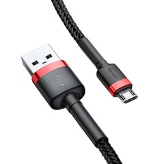 Кабель Baseus Cafule Micro USB 1.5A 2м, красный/черный цена и информация | Кабели для телефонов | pigu.lt