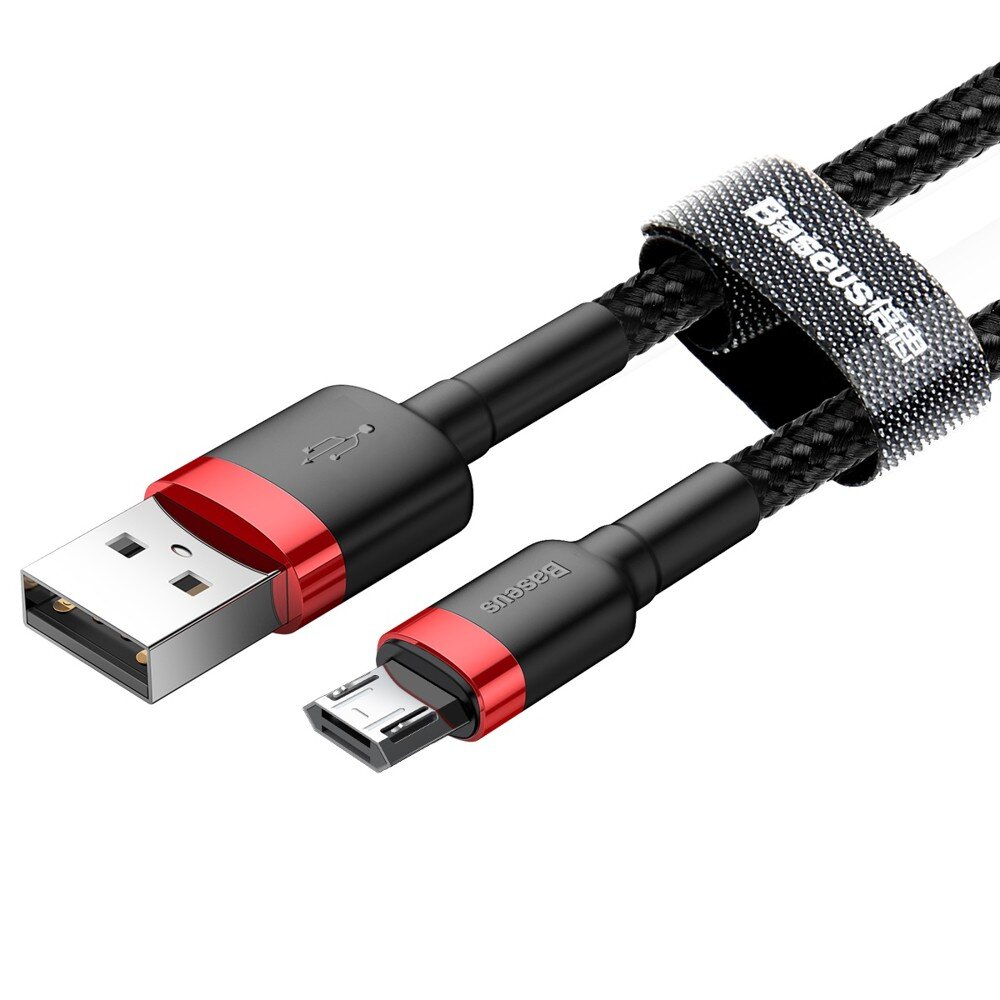 Kabelis Baseus Cafule Micro USB 1.5A 2m, raudonas/juodas kaina ir informacija | Laidai telefonams | pigu.lt