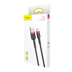 Kabelis Baseus Cafule Micro USB 1.5A 2m, raudonas/juodas kaina ir informacija | Laidai telefonams | pigu.lt