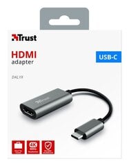 Adapteris Trust Dalyx USB-C/HDMI, 20 cm kaina ir informacija | Trust Kompiuterių priedai | pigu.lt