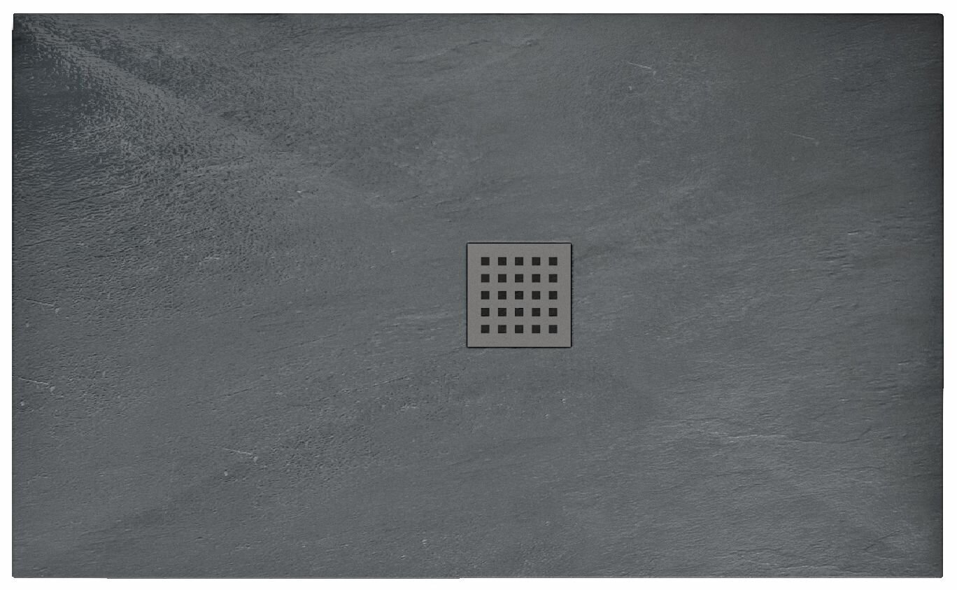 Rea dušo padėklas Rock 90x120 su sifonu, grey kaina ir informacija | Dušo padėklai | pigu.lt