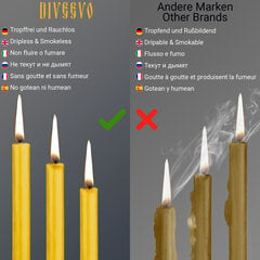 Žvakės gintarinės 16cm, 100vnt. + žvakidė. Diveevo kaina ir informacija | Bažnytinės žvakės, žvakidės | pigu.lt