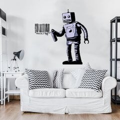 Banksy roboto brūkšninio kodo vinilo lipdukas, 120 x 120 cm kaina ir informacija | Interjero lipdukai | pigu.lt