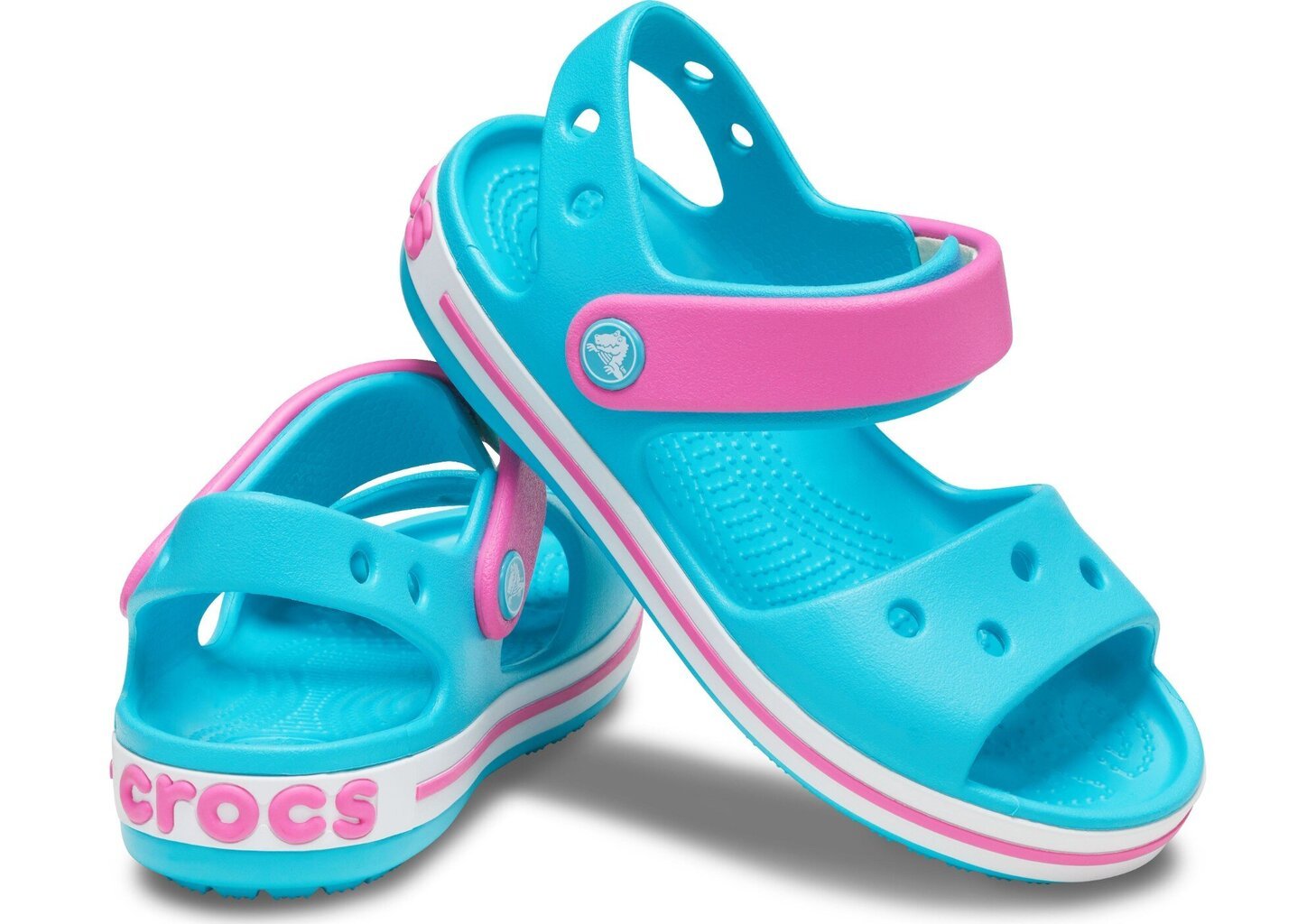 Basutės mergaitėms Crocs™ Crocband, Digital Aqua kaina ir informacija | Basutės vaikams | pigu.lt