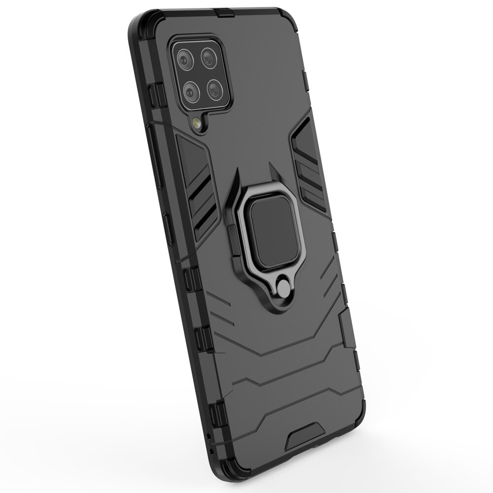 Ring Armor Case Kickstand Tough Rugged Cover, skirtas Samsung Galaxy A42 5G, juodas kaina ir informacija | Telefono dėklai | pigu.lt