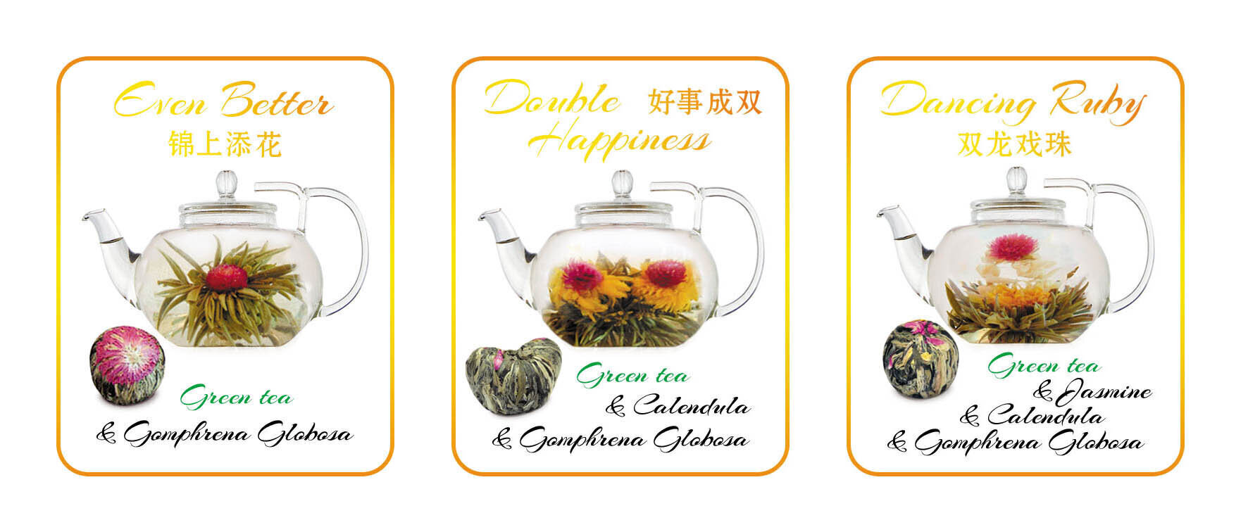 Blooming tea - Žydinti arbata, 3 tipai - 9 vnt. kaina ir informacija | Arbata | pigu.lt