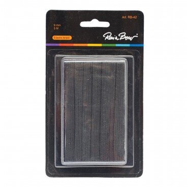 Megzta elastinė juostelė (guma) 9 mm, spalva juoda, 5 m kaina ir informacija | Dovanų pakavimo priemonės | pigu.lt