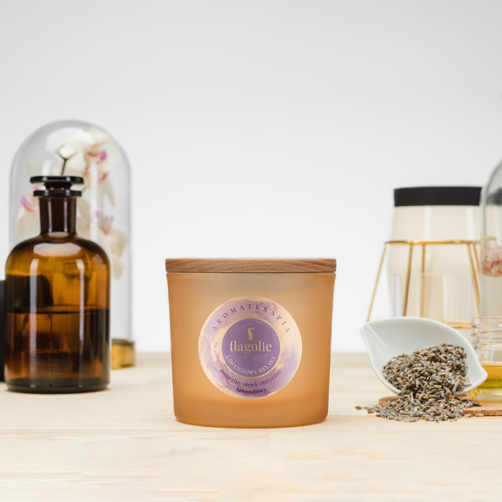 Natūralios sojos vaško aromatinė žvakė Flagolie – Lavander Relaxation / Aromatherapy Collection, 170 g kaina ir informacija | Žvakės, Žvakidės | pigu.lt