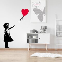 Vinilo sienos lipdukas Banksy Girl Heart Balloon, 80 x 53 cm kaina ir informacija | Interjero lipdukai | pigu.lt