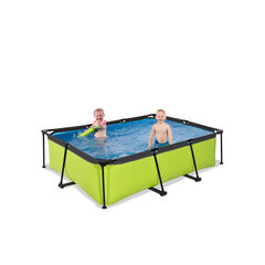 Каркасный бассейн с фильтром Exit Lime 220x150x65 см, зеленый цена и информация | Бассейны | pigu.lt
