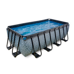 Каркасный бассейн с фильтром «Exit Stone», 400x200x122 см, серый цена и информация | Бассейны | pigu.lt