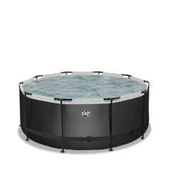 Каркасный бассейн с песочным фильтром Exit Leather ø360x122 см, черный цена и информация | Бассейны | pigu.lt