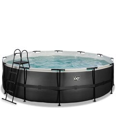 Каркасный бассейн с песочным фильтром Exit Leather ø488x122 см, черный цена и информация | Бассейны | pigu.lt