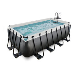 Karkasinis baseinas su smėlio filtru Exit Leather, 400x200x122 cm, juodas kaina ir informacija | Baseinai | pigu.lt