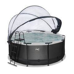 Каркасный бассейн с песочным фильтром и навесом Exit Leather, ø360x122 см, черный цена и информация | Бассейны | pigu.lt