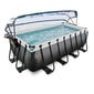 Karkasinis baseinas su smėlio filtru ir stogeliu Exit Leather, 400x200x122 cm, juodas kaina ir informacija | Baseinai | pigu.lt