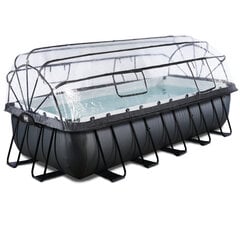 Каркасный бассейн с песочным фильтром, козырьком-навесом и тепловым насосом Exit Leather 540x250x122 см, черный цена и информация | Бассейны | pigu.lt