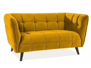 Dvivietė aksominė sofa Signal Meble Castello 2, geltona kaina ir informacija | Sofos | pigu.lt