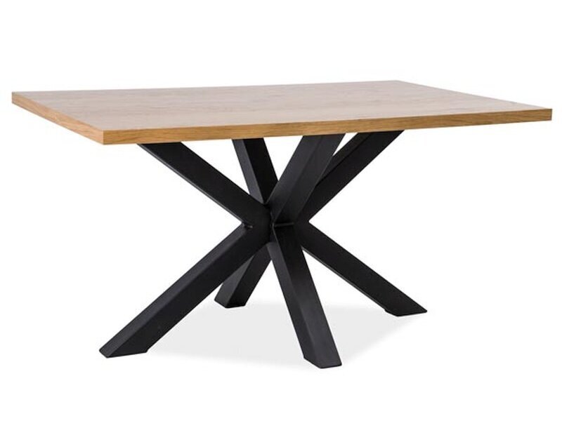 Stalas Signal Meble Cross, 150x90 cm, rudas/juodas kaina ir informacija | Virtuvės ir valgomojo stalai, staliukai | pigu.lt