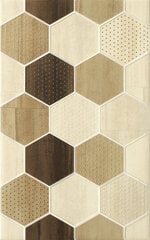 Plytelė Cersanit Mosa Cream Inserto Geo Cubes 25X40 kaina ir informacija | Plytelės sienoms | pigu.lt