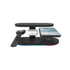 CANYON WS-501 5in1 Wireless charger, with UV sterilizer, with touch button for Running water light, Type c to USB-A cable length 1.2m,black цена и информация | Зарядные устройства для телефонов | pigu.lt