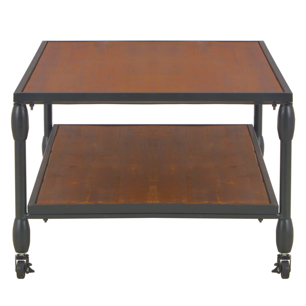Kavos staliukas su lentyna, 120x60x40cm, eglės medienos masyvas kaina ir informacija | Kavos staliukai | pigu.lt