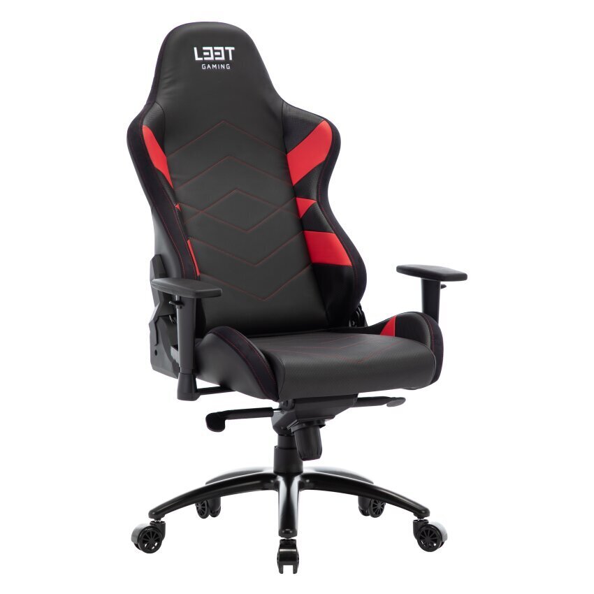 Žaidimų kėdė L33T Gaming Elite V4, juoda/raudona kaina ir informacija | Biuro kėdės | pigu.lt