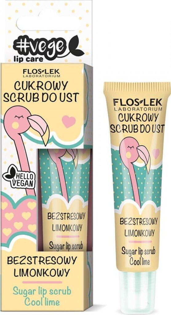 Cukrinis lūpų šveitiklis su laimu Floslek Lip Care,14g цена и информация | Lūpų dažai, blizgiai, balzamai, vazelinai | pigu.lt