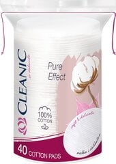 Диски ватные Cleanic Pure Effect, 40 шт. цена и информация | Ватная продукция, влажные салфетки | pigu.lt