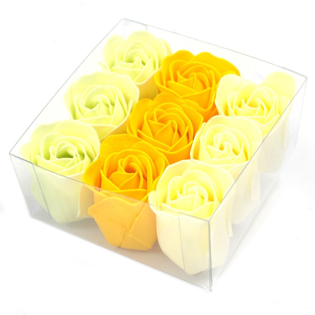 Gelsvos muilo rožės dėžutėje, 9 vnt цена и информация | Muilai | pigu.lt