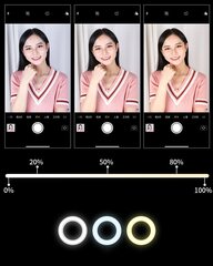 LED selfie ring 52 - 170 cm kaina ir informacija | Fotografijos apšvietimo įranga | pigu.lt