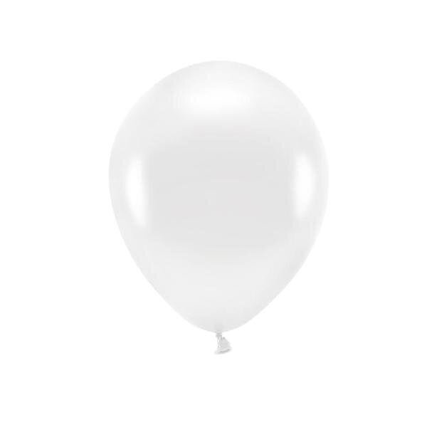 PartyDeco Balionai „Eco“ 10 vnt, 30 cm - balti metaliniai kaina ir informacija | Balionai | pigu.lt