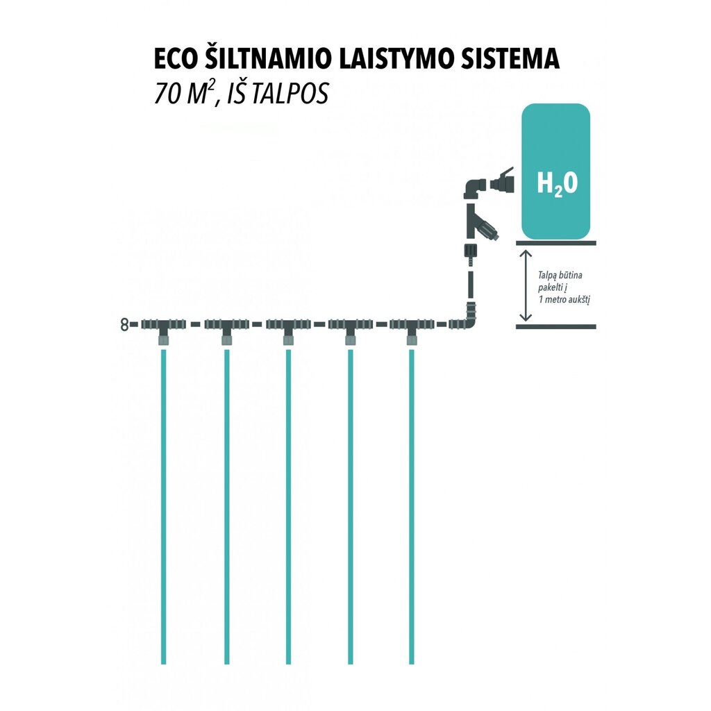 ECO lašelinis laistymo rinkinys, iš talpos 70 m2 kaina ir informacija | Laistymo įranga, purkštuvai | pigu.lt