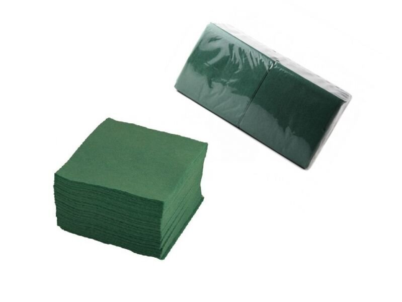 Popierinės servetėlės 24 x 24 cm, žalios, 400 vnt.