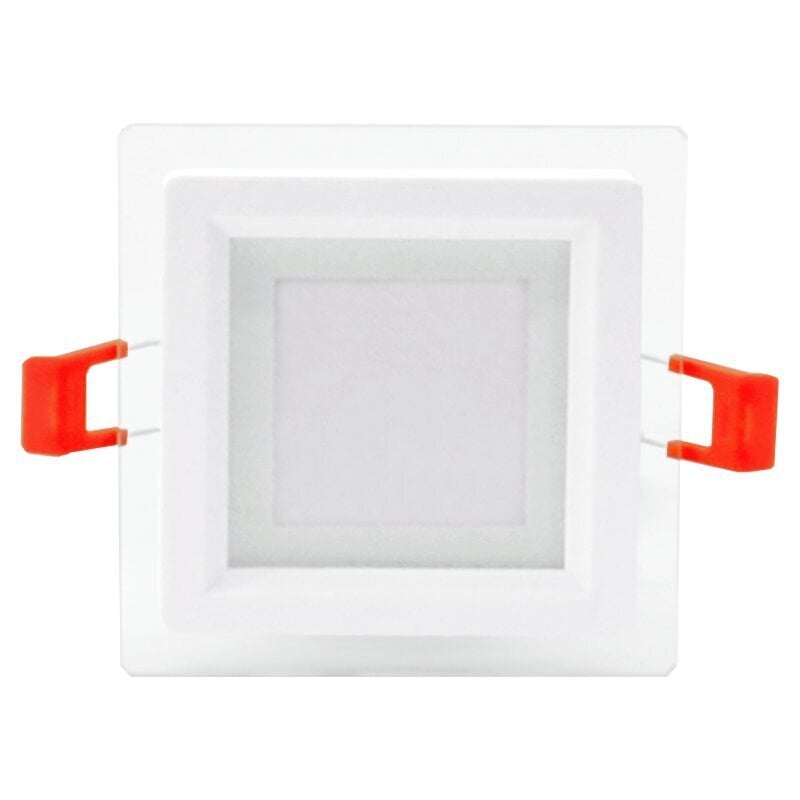 Lavireda kvadratinis LED šviestuvas su stiklu Vesta 6W kaina ir informacija | Įmontuojami šviestuvai, LED panelės | pigu.lt