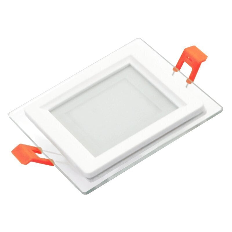 Lavireda kvadratinis LED šviestuvas su stiklu Vesta 6W kaina ir informacija | Įmontuojami šviestuvai, LED panelės | pigu.lt