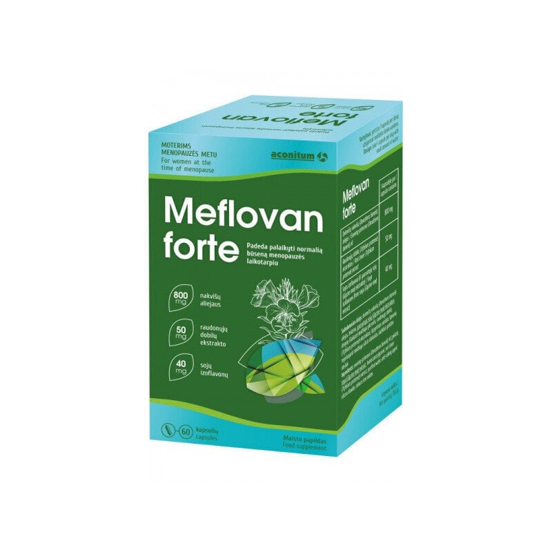 Maisto papildas Meflovan forte su nakvišų aliejumi, 60 kapsulių kaina ir informacija | Vitaminai, maisto papildai, preparatai gerai savijautai | pigu.lt