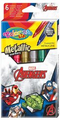 Nuplaunami flomasteriai Colorino Marvel Avengers, 6 metalizuotos spalvos kaina ir informacija | Piešimo, tapybos, lipdymo reikmenys | pigu.lt