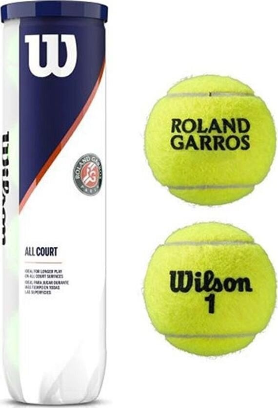 Lauko teniso kamuoliukai Wilson Roland Garos All Court 4 WRT116400, 4 vnt kaina ir informacija | Lauko teniso prekės | pigu.lt